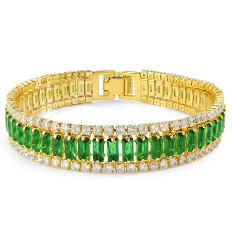 Gold Zircon Bracelet Stylish Exquisite Elegant Minimalist Versatile Niche Luxury Aesthetic - Plated Brass jewelry made by BlueOne Jewelry