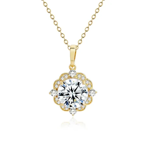 High Quality Temperament Light Luxury Full of Zirconium Micro-set Necklace Temperament - Plated Brass jewelry made by BlueOne Jewelry