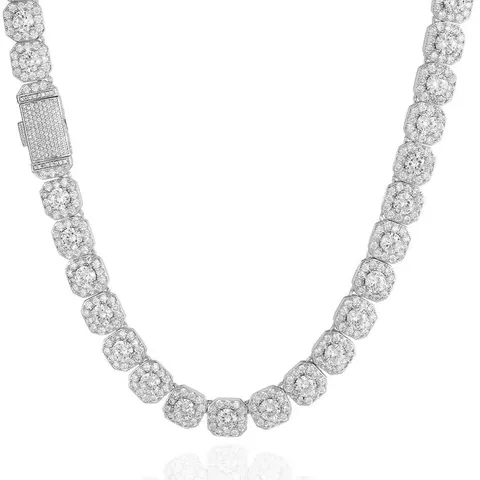 Hip Hop Jewelry Square Ice Candy Chain Zirconia Necklace Tide Men’s - Plated Brass jewelry made by BlueOne Jewelry