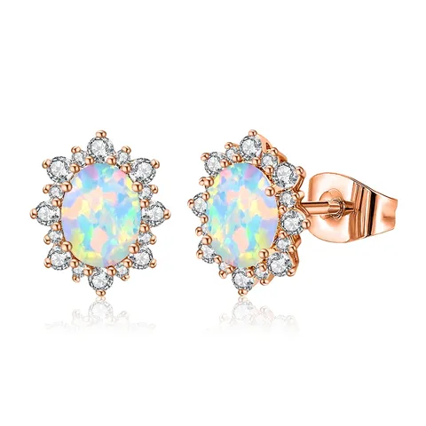 Jewelry Women’s Micro Zirconia Opal Earrings - Plated Brass jewelry made by BlueOne Jewelry