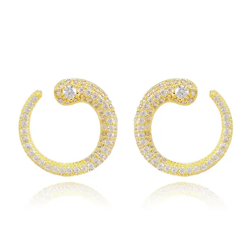 Ins Europe and the United States Earrings Personality Exaggerated C-shaped Earrings - Plated Brass jewelry made by BlueOne Jewelry