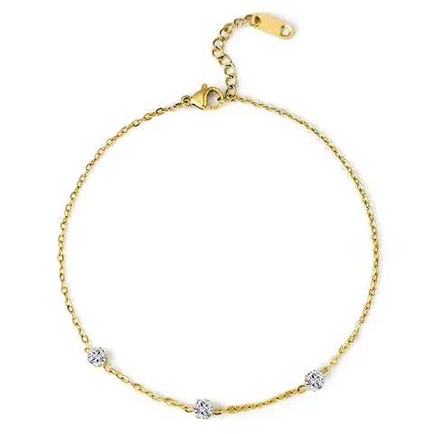 Niche Design Sense Diamond Anklet Light Luxury Temperament Simple - Plated Brass jewelry made by BlueOne Jewelry