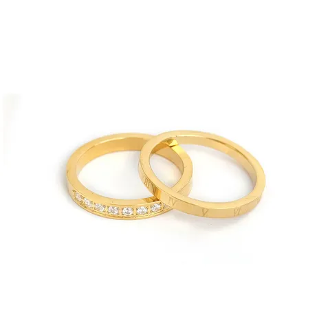 Jewelry Titanium Steel Ring Gold Fashion Engraved Finger Ring Stainless Steel - Stainless Steel jewelry made by BlueOne Jewelry