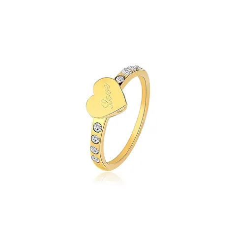 Korea Simple Style Personalized Heart-shaped Finger Ring Hand Jewelry Fashion Zircon - Plated Brass jewelry made by BlueOne Jewelry