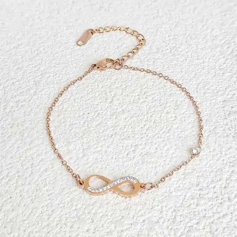 Korean Version of the of Popular Fashion Simple Endless 8 Word Charm Bracelet - Plated Brass jewelry made by BlueOne Jewelry