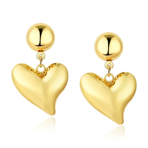 Korean Version of the Fashion Love Heart Earrings Titanium Steel Earrings - Stainless Steel jewelry made by BlueOne Jewelry