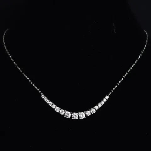 Korea’s Size Zirconia Necklace Female Wild Temperament Collarbone Chain Senior Design - Plated Brass jewelry made by BlueOne Jewelry