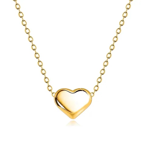 Light Luxury Senior Design Sense Versatile Simple Heart-shaped Collarbone Chain Europe - Plated Brass jewelry made by BlueOne Jewelry