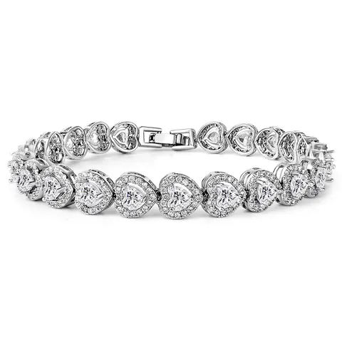 Love Valentine’s Day Gift Love with Zirconia Fashion Women’s Bracelet - Plated Brass jewelry made by BlueOne Jewelry