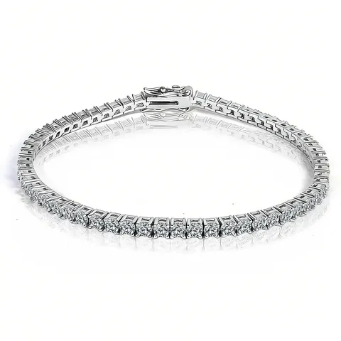 Mossanite Diamond Bracelet Instagram-worthy Niche Design Full-diamond Tennis Chain Minimalist Luxury - Plated Brass jewelry made by BlueOne Jewelry