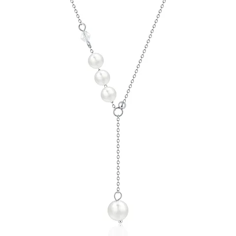 Necklace Female Wild Female Niche Faux Pearl Necklace Simple Light Luxury Collarbone Chain - Plated Brass jewelry made by BlueOne Jewelry