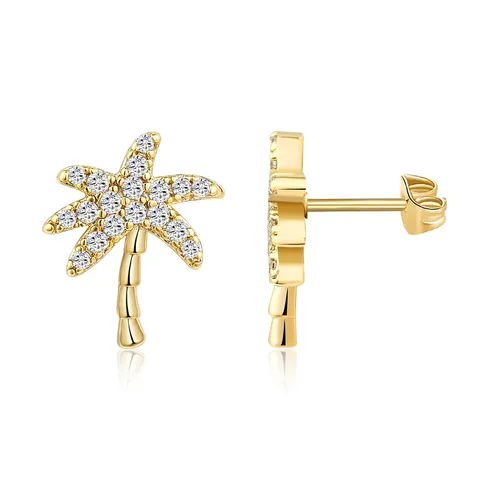 Concept Summer Ins Coconut Tree Earrings Female Korean Version of the - Plated Brass jewelry made by BlueOne Jewelry