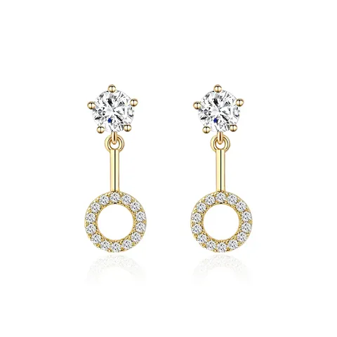Copper Plated Real Gold Zirconia Earrings - Brass jewelry made by BlueOne Jewelry