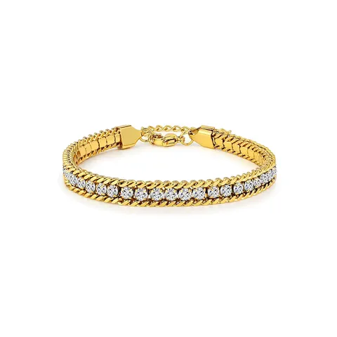 Models Stainless Steel Colored Diamonds Zirconia Do Not Lose Color with Charm Bracelet - Stainless Steel jewelry made by BlueOne Jewelry