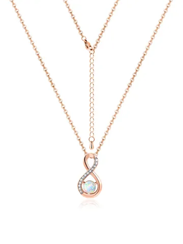 Drop Opal Necklace Temperament Simple Necklace Female Pendant Collarbone Chain Senior - Plated Brass jewelry made by BlueOne Jewelry