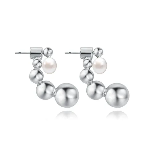 French Retro Beaded Earrings Female Korean Version of the Simple Hundred - Plated Brass jewelry made by BlueOne Jewelry