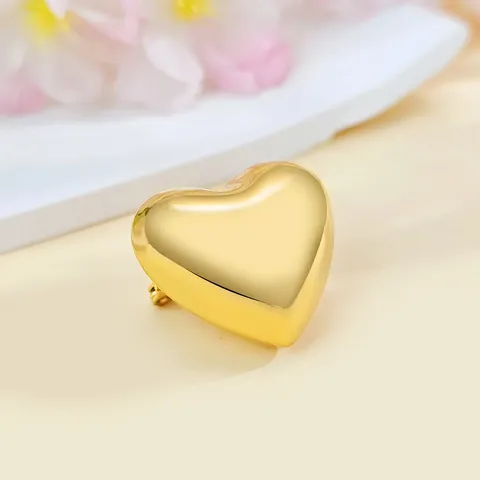 Niche Luxury Stainless Steel Heart Brooch Export-grade Metal Polished Hollow Heart - Stainless Steel jewelry made by BlueOne Jewelry