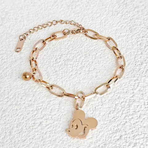 Niche Cartoon Character Pendant Bracelet Gold Plated Personality Senior Sense Hand - Plated Brass jewelry made by BlueOne Jewelry