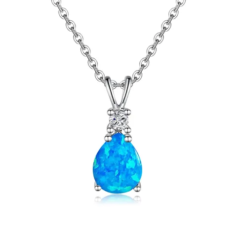 Minimalist Opal Necklace Collar Bone Chain Elegant Women European & American Style - Plated Brass jewelry made by BlueOne Jewelry