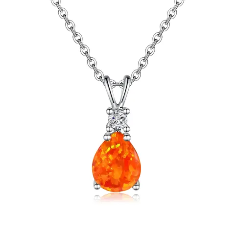 Plated Brass Opal Necklace Collar Bone Chain Elegant Women European & American Style - Plated Brass jewelry made by BlueOne Jewelry