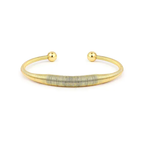 Punk Wave Twist Wire Titanium Bracelet Couple Jewelry Europe and the - Plated Brass jewelry made by BlueOne Jewelry