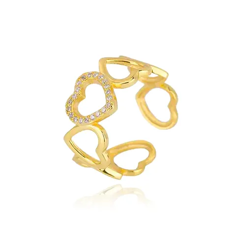 Retro Love Heart Ring Female Korean Version of the Fashion Wild - Plated Brass jewelry made by BlueOne Jewelry