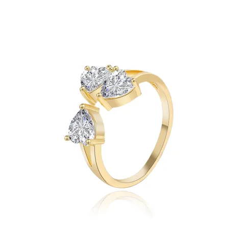 Ring Heart Pear Shaped Ring Light Luxury Open End Ring - Plated Brass jewelry made by BlueOne Jewelry