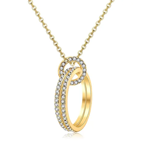 Cubic Zirconia Ring Zirconia Necklace Women Niche Design Pendant Brilliant Zirconia Circle Bone - Plated Brass jewelry made by BlueOne Jewelry