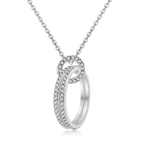 Ring Zirconia Necklace Women Niche Design Pendant Brilliant Zirconia Circle Bone - Plated Brass jewelry made by BlueOne Jewelry