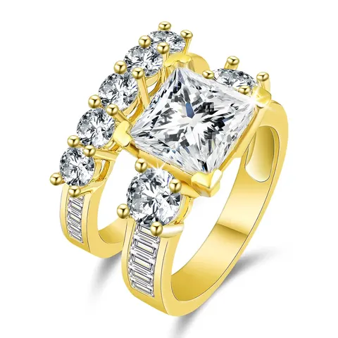 Round and Square Zirconia Rings Main and Secondary Rings Men’s and - Plated Brass jewelry made by BlueOne Jewelry
