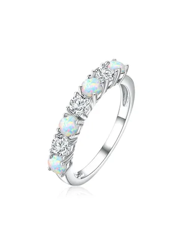 Simple Single Row Zirconia and Auburn Ring Models - Plated Brass jewelry made by BlueOne Jewelry