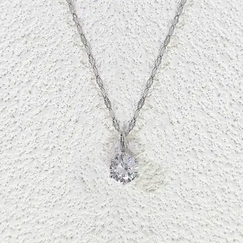 Simple Six Claws Single Diamond Necklace Female Ins Collarbone Chain Light - Plated Brass jewelry made by BlueOne Jewelry