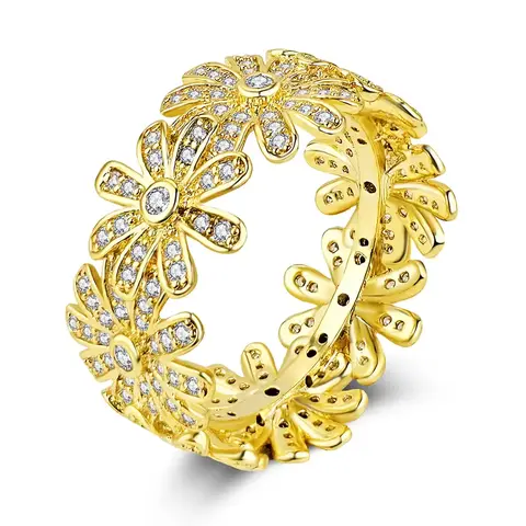 Small Daisy Micro-setting Ring Ladies Finger Ring Europe and the United - Plated Brass jewelry made by BlueOne Jewelry
