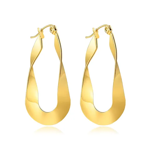Stainless Steel Möbius Earrings Geometric Minimalist Glossy Twisted Earrings Ladies Earrings - Stainless Steel jewelry made by BlueOne Jewelry