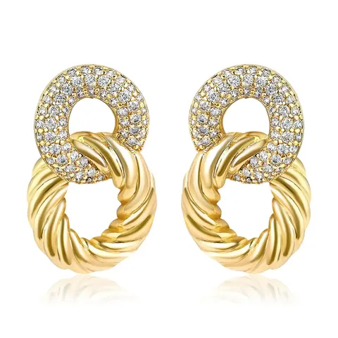 The Accessories Europe and the United States Retro Popular Earrings Geometric - Plated Brass jewelry made by BlueOne Jewelry