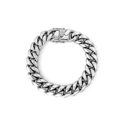 Titanium Steel Does Not Lose Color Double Weave Grinding Surface Cuban Link Bracelet - Stainless Steel jewelry made by BlueOne Jewelry