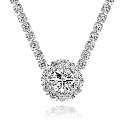 Titanium Steel Tennis Zirconia Necklace Zirconia Short Necklace Light Luxury Style - Stainless Steel jewelry made by BlueOne Jewelry