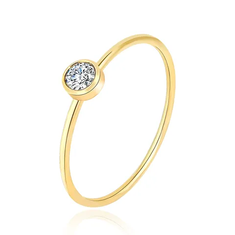 Zirconia Ring Ladies Fashion Stainless Steel Ring Niche Simple Tail Ring - Stainless Steel jewelry made by BlueOne Jewelry