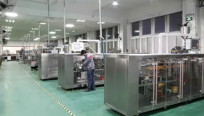 Boevan engineers configuring a pouch packing line