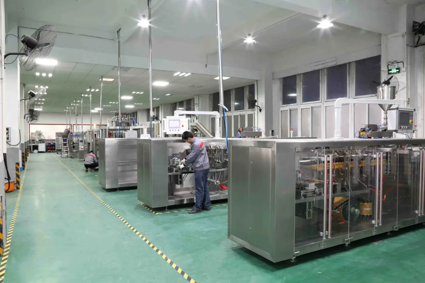 Boevan assembly floor in Shanghai with horizontal form fill seal machines being built