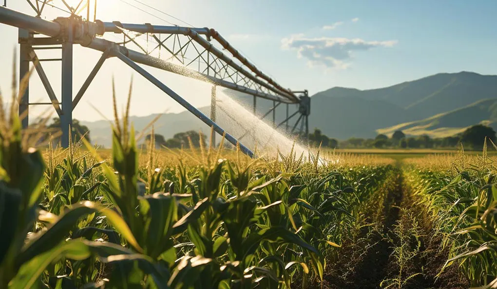 Solar powered irrigation running on farmland
