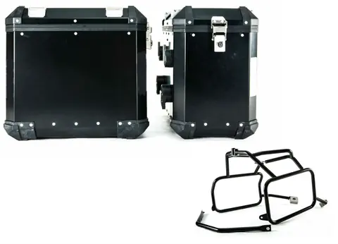 Brooks Pannier System Schwarz (Linke + Rechte Taschen) Yamaha Super Tenere 1200XT mit Montageregalen