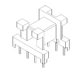 EE25, Horizontal, 4+4 Pins, 1 Section