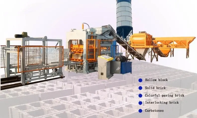 QT12-15 Linha de produção de blocos de concreto totalmente automática