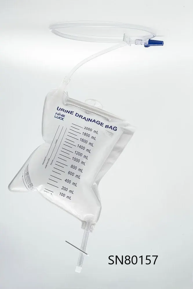 2000ml Urine Bag with Clamp Valve and White Foil Back