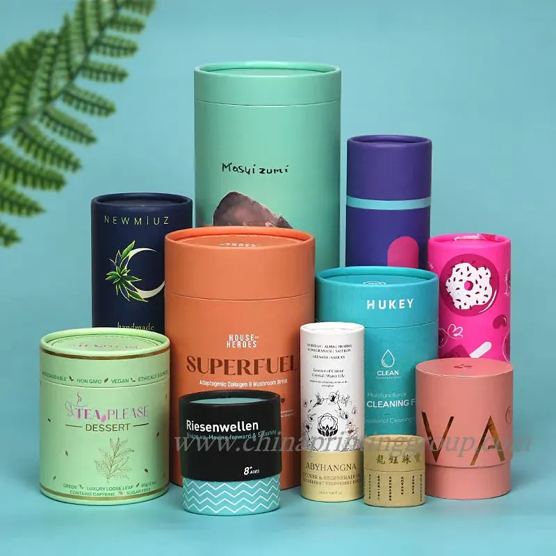 Custom Tube Packaging for Tea or Coffee Gift Pack 3D Mock-up