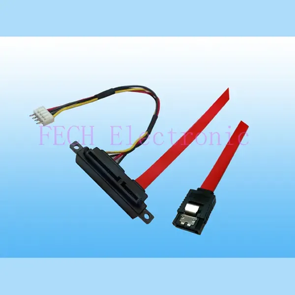 SATA 22P to SATA150 Cable with Lock and Power, Right Angle