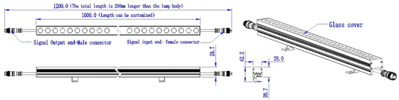 12W Slim LED Wall Washer dimension drawing, connection diagram or application photo