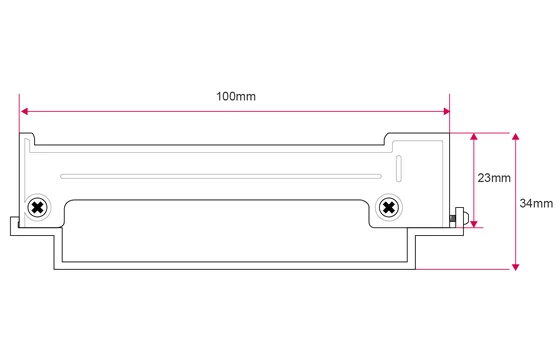 LED Light Bar With Wide Diffuser Area dimension drawing, connection diagram or application photo