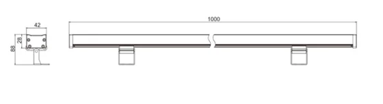 DMX LED Wall Washer dimension drawing, connection diagram or application photo